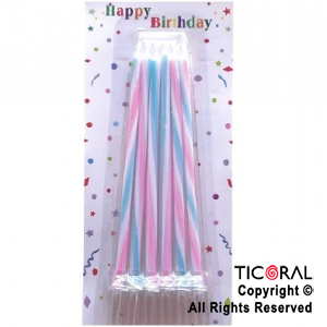 VELA RAYAS UNICORNIO 13 CM x 6 UNIDADES